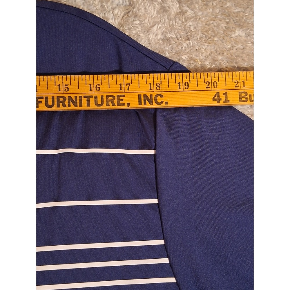 Vineyard Vines Mens Size M Performance T-Shirt Navy Blue Striped Short Sleeve - Picture 4 of 8